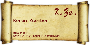Koren Zsombor névjegykártya