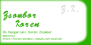 zsombor koren business card